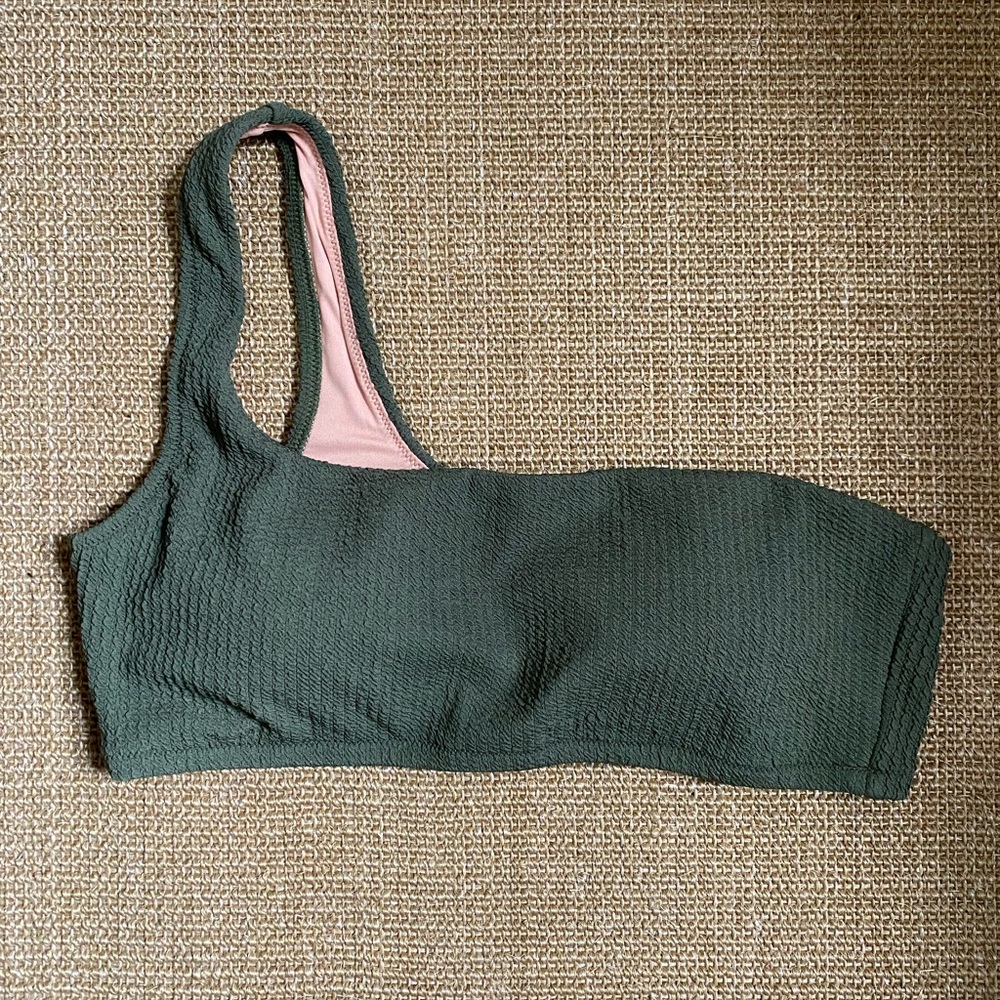 J. Crew Textured one-shoulder bikini top - New!